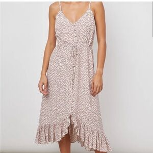 Rails Frida Garden Party Floral Midi Dress with Ruffle Hem Medium